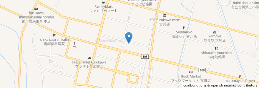 Mapa de ubicacion de 三代目網元 さかなや道場 古川大通り店 en 일본, 미야기현, 大崎市.