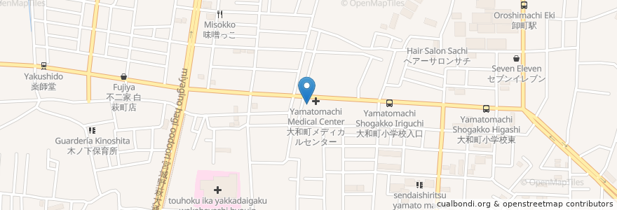 Mapa de ubicacion de 手打ち蕎麦 一翠庵 en Jepun, 宮城県, 仙台市, 若林区.