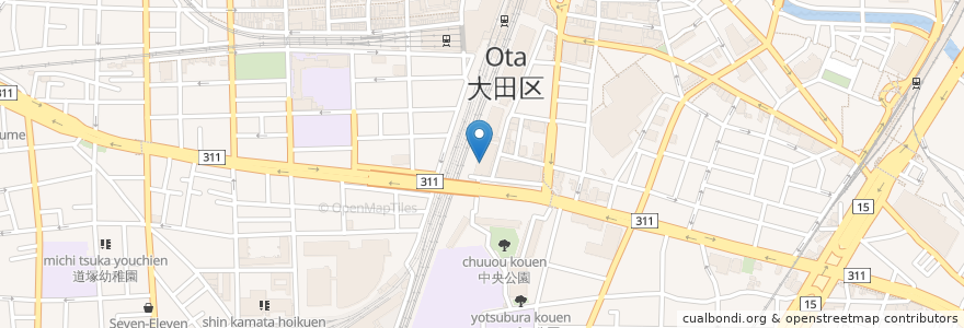 Mapa de ubicacion de 蒲田駅前図書館 en Japon, Tokyo, 大田区.