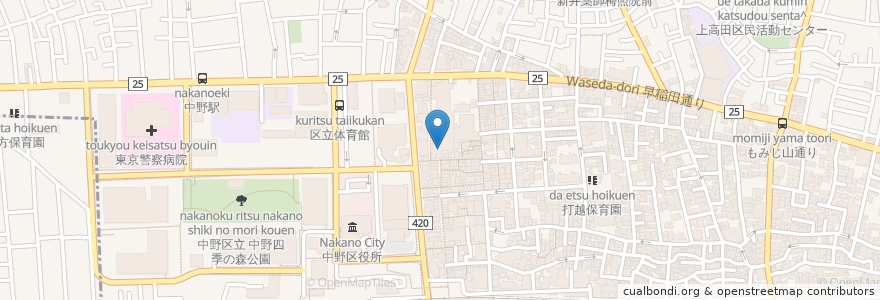 Mapa de ubicacion de Cafe Miyama en Giappone, Tokyo, 中野区.
