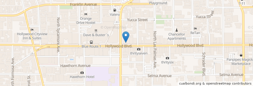 Mapa de ubicacion de Snow White Cafe en الولايات المتّحدة الأمريكيّة, كاليفورنيا, مقاطعة لوس أنجلس, لوس أنجلس.