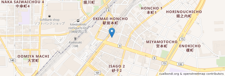 Mapa de ubicacion de スイーツパラダイス川崎店 en اليابان, كاناغاوا, 川崎市.