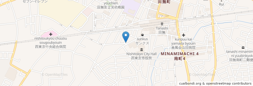 Mapa de ubicacion de 油そば5坪 en Japan, Tokyo, Nishitokyo.