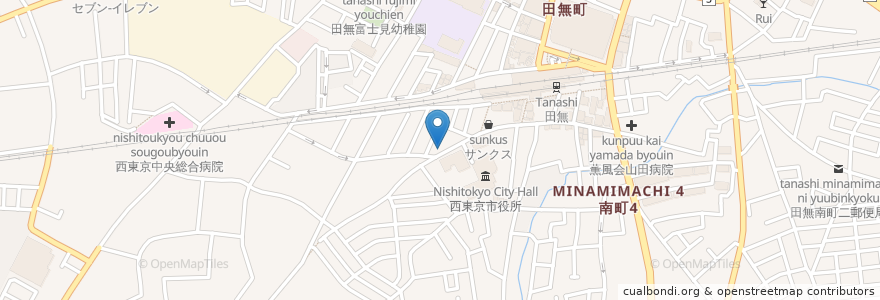 Mapa de ubicacion de 麺屋 ジャイアン en Japón, Tokio, Nishitokyo.