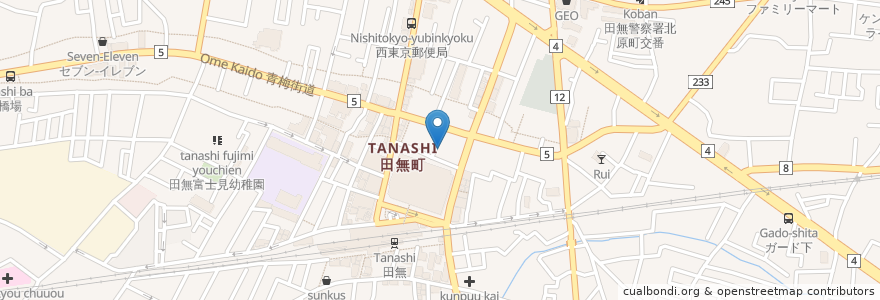 Mapa de ubicacion de 麺屋 ジャイアン弐 en Japan, Tokio, 西東京市.
