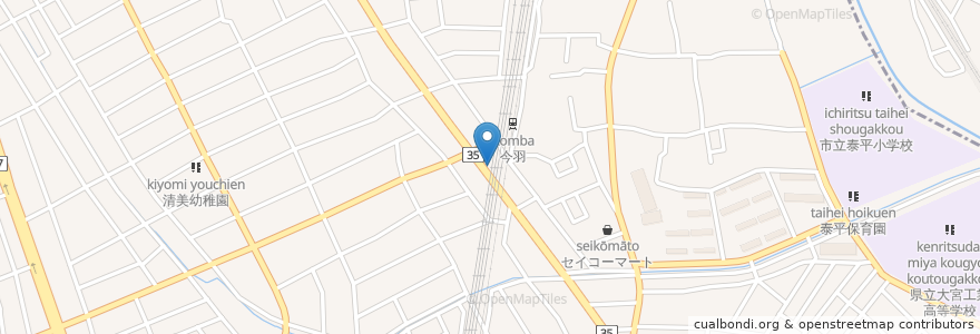 Mapa de ubicacion de 餃子の王将今羽駅前店 en 日本, 埼玉县, 埼玉市, 北区.