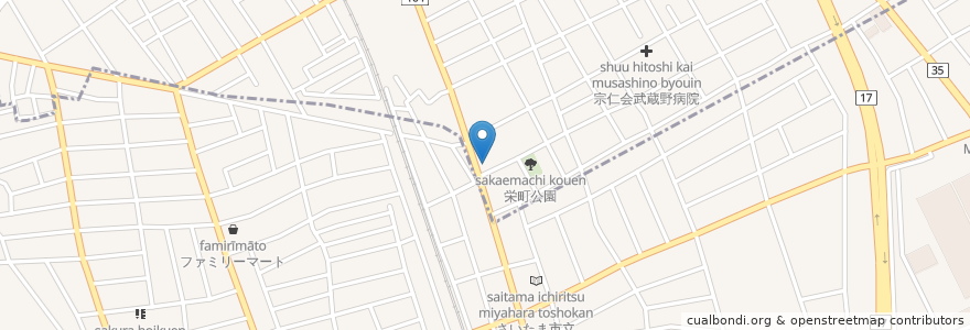 Mapa de ubicacion de エネオス en Japão, 埼玉県, 上尾市, 北区.
