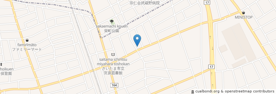 Mapa de ubicacion de はなまるうどん en Japón, Prefectura De Saitama, Saitama, 上尾市, Kita.
