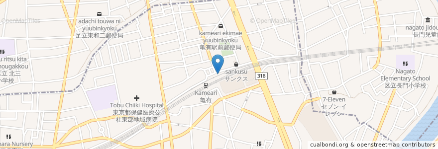 Mapa de ubicacion de そば処 en 일본, 도쿄도, 足立区.