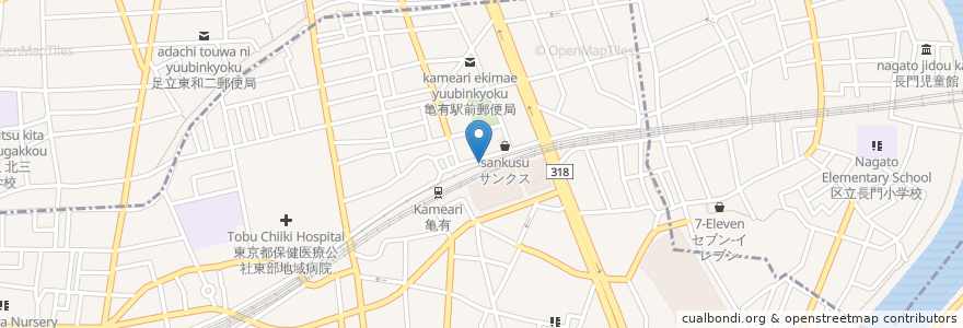 Mapa de ubicacion de コメダ珈琲店 en 日本, 东京都/東京都, 足立区.