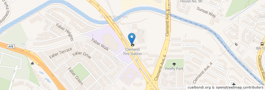 Mapa de ubicacion de Clementi Fire Station en سنغافورة, Southwest.