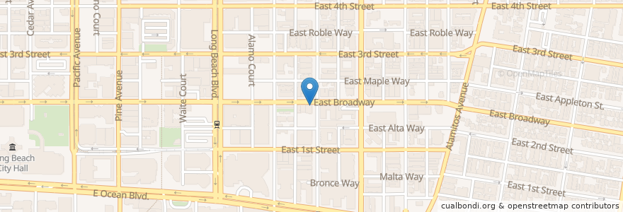 Mapa de ubicacion de Thai District en United States, California, Los Angeles County, Long Beach.