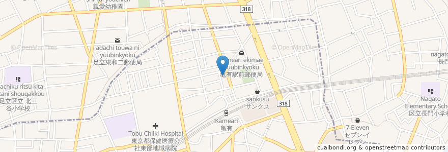 Mapa de ubicacion de ガスト en ژاپن, 東京都, 足立区.