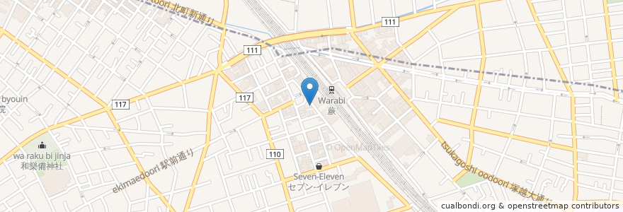 Mapa de ubicacion de なか卯 どんぶり en 日本, 埼玉県, 蕨市.