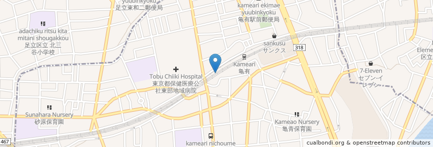 Mapa de ubicacion de コクミン en Japan, Tokio, 足立区.