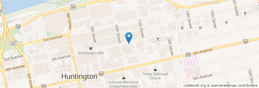 Mapa de ubicacion de Redemption Church en Vereinigte Staaten Von Amerika, West Virginia, Huntington, Cabell County.