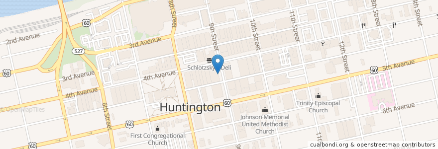 Mapa de ubicacion de Evolve en 미국, 웨스트버지니아, Huntington, Cabell County.