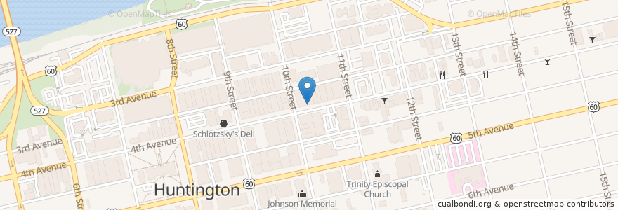 Mapa de ubicacion de Car Wash & Detail Shop en アメリカ合衆国, ウェストバージニア州, Huntington, Cabell County.