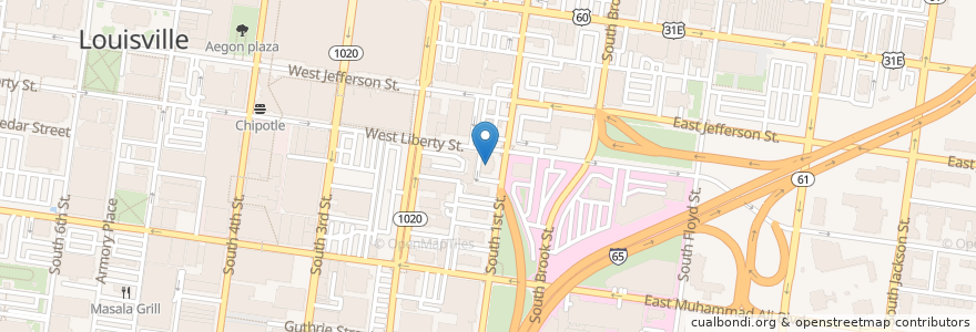Mapa de ubicacion de Louisville Government Employee Wellness Center en 미국, Kenekuke, Jefferson County, Louisville.