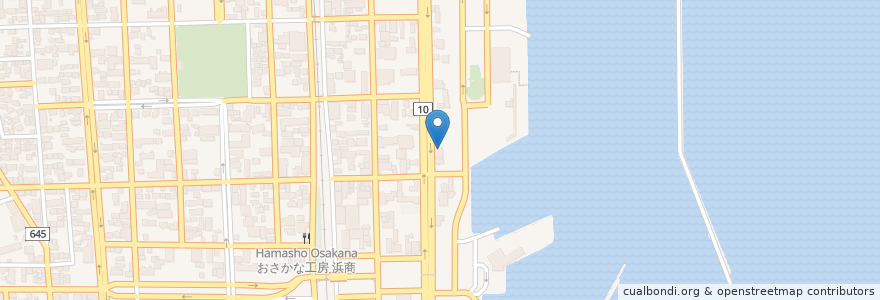 Mapa de ubicacion de Hama Katsu, Tonkotsu en Jepun, 大分県, 別府市.