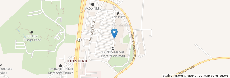 Mapa de ubicacion de Black Belt Academy en 미국, 메릴랜드, Calvert County, Dunkirk.