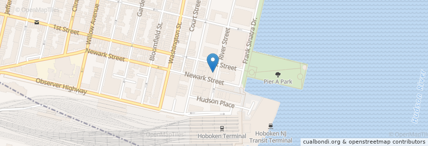 Mapa de ubicacion de Birch Hoboken en Amerika Syarikat, New Jersey, Hudson County, Hoboken.