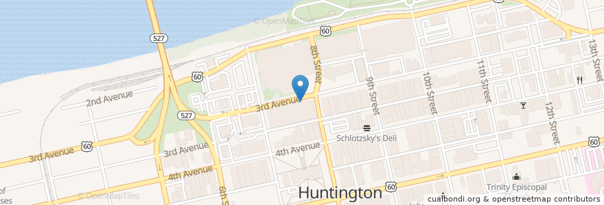 Mapa de ubicacion de Hertz en Estados Unidos Da América, Virgínia Ocidental, Huntington, Cabell County.