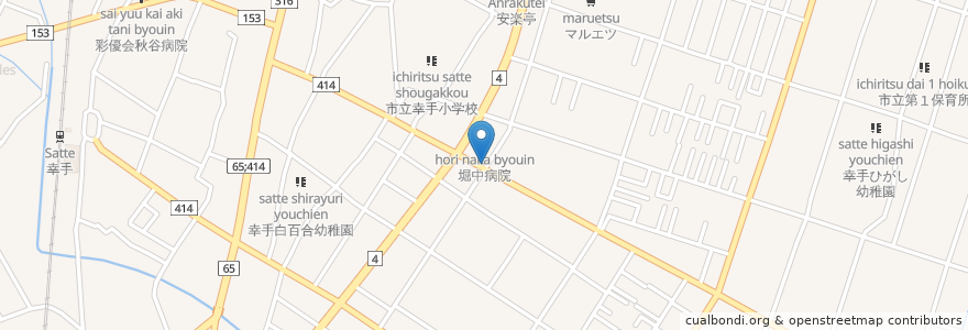 Mapa de ubicacion de 関薬局 en Japon, Préfecture De Saitama, 幸手市.