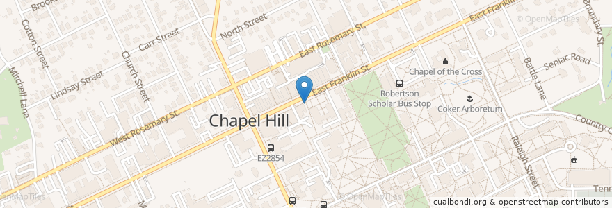 Mapa de ubicacion de Little Free Library en Estados Unidos Da América, Carolina Do Norte, Orange County, Chapel Hill.