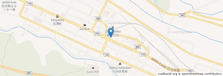 Mapa de ubicacion de ニコニコレンタカー en 日本, 栃木県, 日光市.
