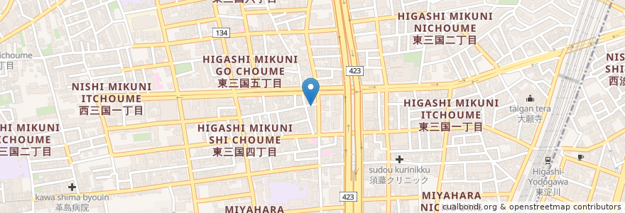 Mapa de ubicacion de きてや en Japan, 大阪府, Osaka, 淀川区.