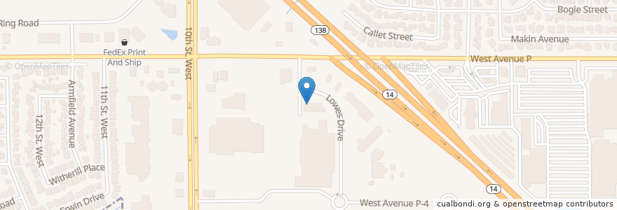 Mapa de ubicacion de Wescom Credit Union en 미국, 캘리포니아주, Los Angeles County, Palmdale.