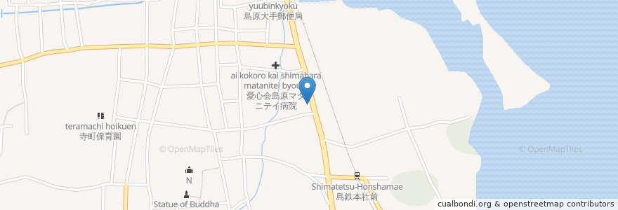 Mapa de ubicacion de Famous Ramen en Japón, Prefectura De Nagasaki, 島原市.
