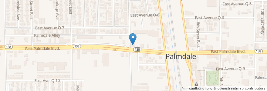 Mapa de ubicacion de Subway en 미국, 캘리포니아주, Los Angeles County, Palmdale.