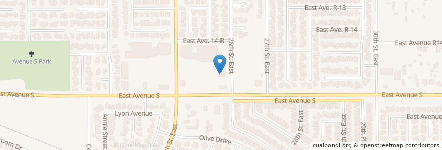 Mapa de ubicacion de Wingstop en 美利坚合众国/美利堅合眾國, 加利福尼亚州/加利福尼亞州, 洛杉矶县, Palmdale.