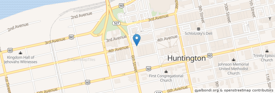 Mapa de ubicacion de Rehmy's Bar & Lounge en États-Unis D'Amérique, Virginie-Occidentale, Huntington, Cabell County.