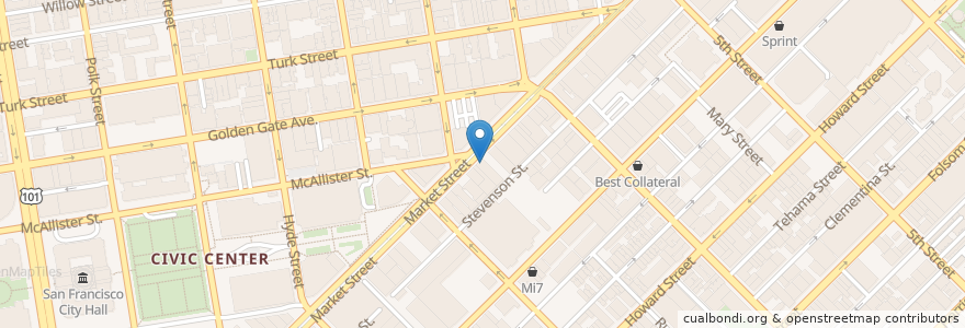 Mapa de ubicacion de Chanvi Eatery en United States, California, San Francisco City And County, San Francisco.