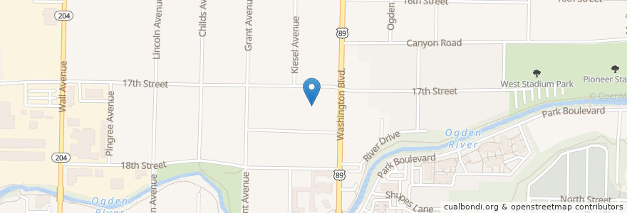 Mapa de ubicacion de Mister Car Wash en Amerika Syarikat, Utah, Weber County, Ogden.