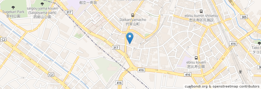 Mapa de ubicacion de 代官山地下グルメ街 en 日本, 东京都/東京都, 目黒区.