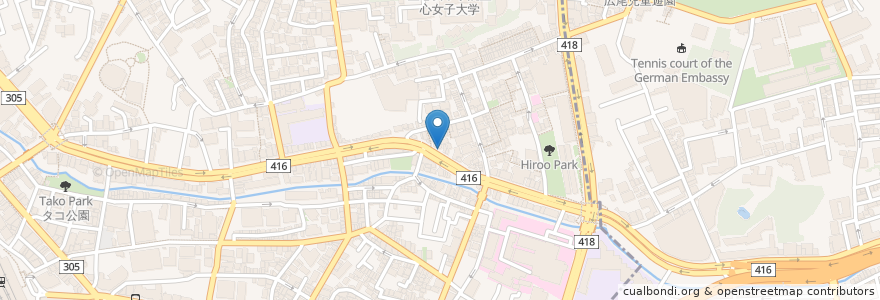 Mapa de ubicacion de 原調剤薬局 en Japan, 東京都, 港区, 広尾.