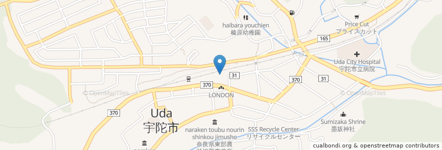 Mapa de ubicacion de 奈良交通乗車券売り場 en 日本, 奈良県, 宇陀市.