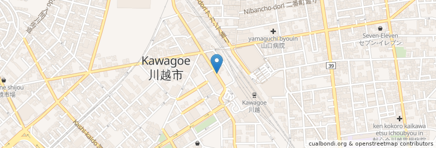 Mapa de ubicacion de 郵便ポスト en Japão, 埼玉県, 川越市.