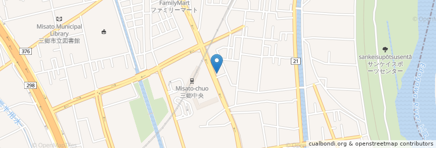 Mapa de ubicacion de すき家 en Japonya, 埼玉県, 三郷市.