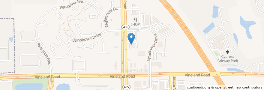 Mapa de ubicacion de Domino's en 미국, 플로리다주, Orange County, 올랜도.