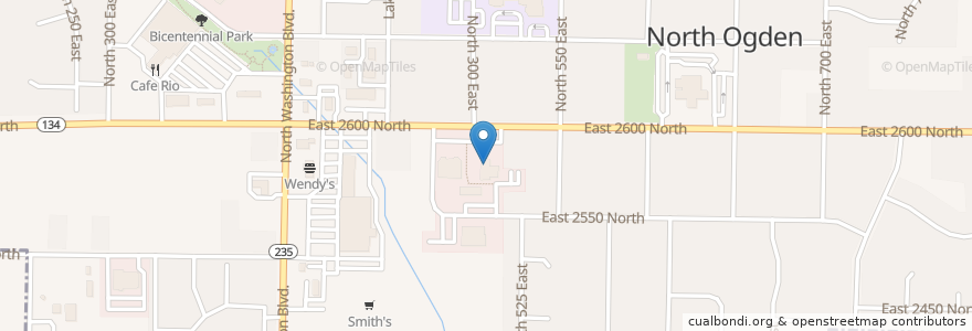 Mapa de ubicacion de North Ogden Justice Court en Amerika Syarikat, Utah, Weber County, North Ogden.