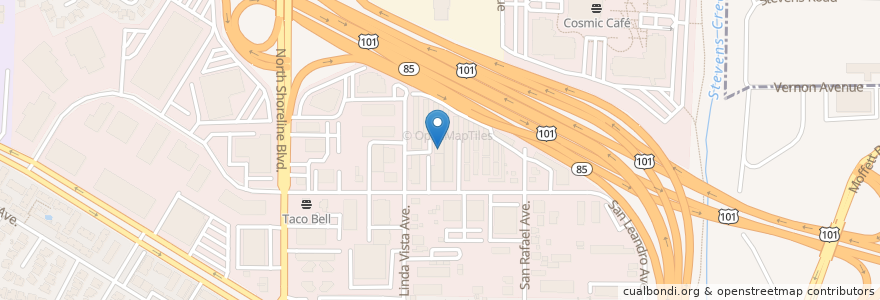 Mapa de ubicacion de Theater You en United States, California, Santa Clara County, Mountain View.