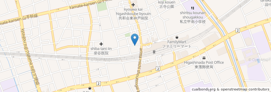 Mapa de ubicacion de 居酒屋 10KIO en 日本, 兵庫県, 神戸市, 東灘区.