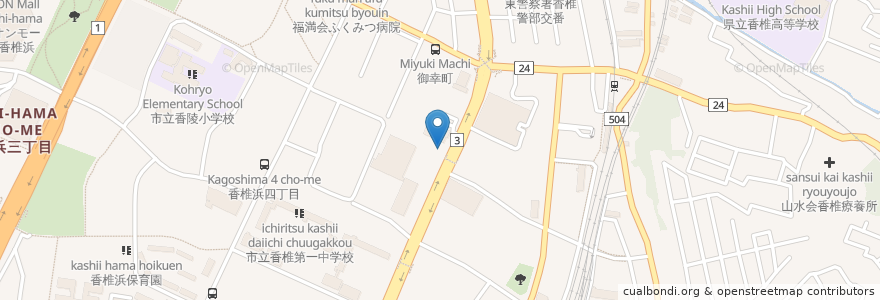 Mapa de ubicacion de Kura Zushi en 日本, 福岡県, 福岡市, 東区.