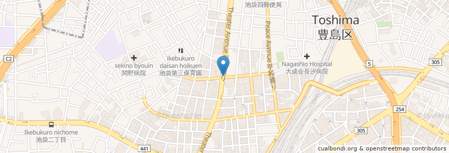 Mapa de ubicacion de 郵便ポスト en 일본, 도쿄도, 豊島区.