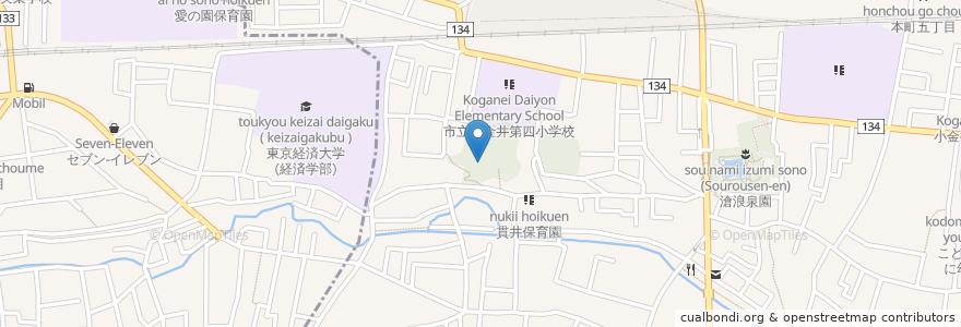 Mapa de ubicacion de 愛宕神社 en Jepun, 東京都, 小金井市.